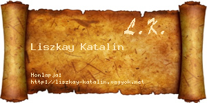 Liszkay Katalin névjegykártya